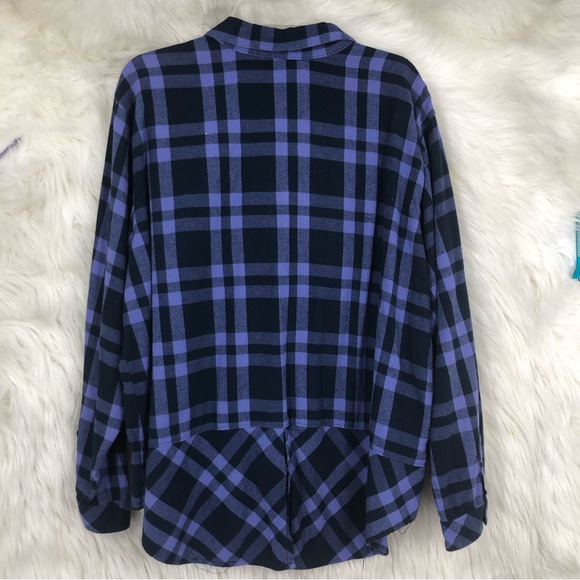 Women’s Bit & Bridle Plus SZ 2X Long-sleeve Plaid Shirt, Button Up, Split Tail - Picture 2 of 9